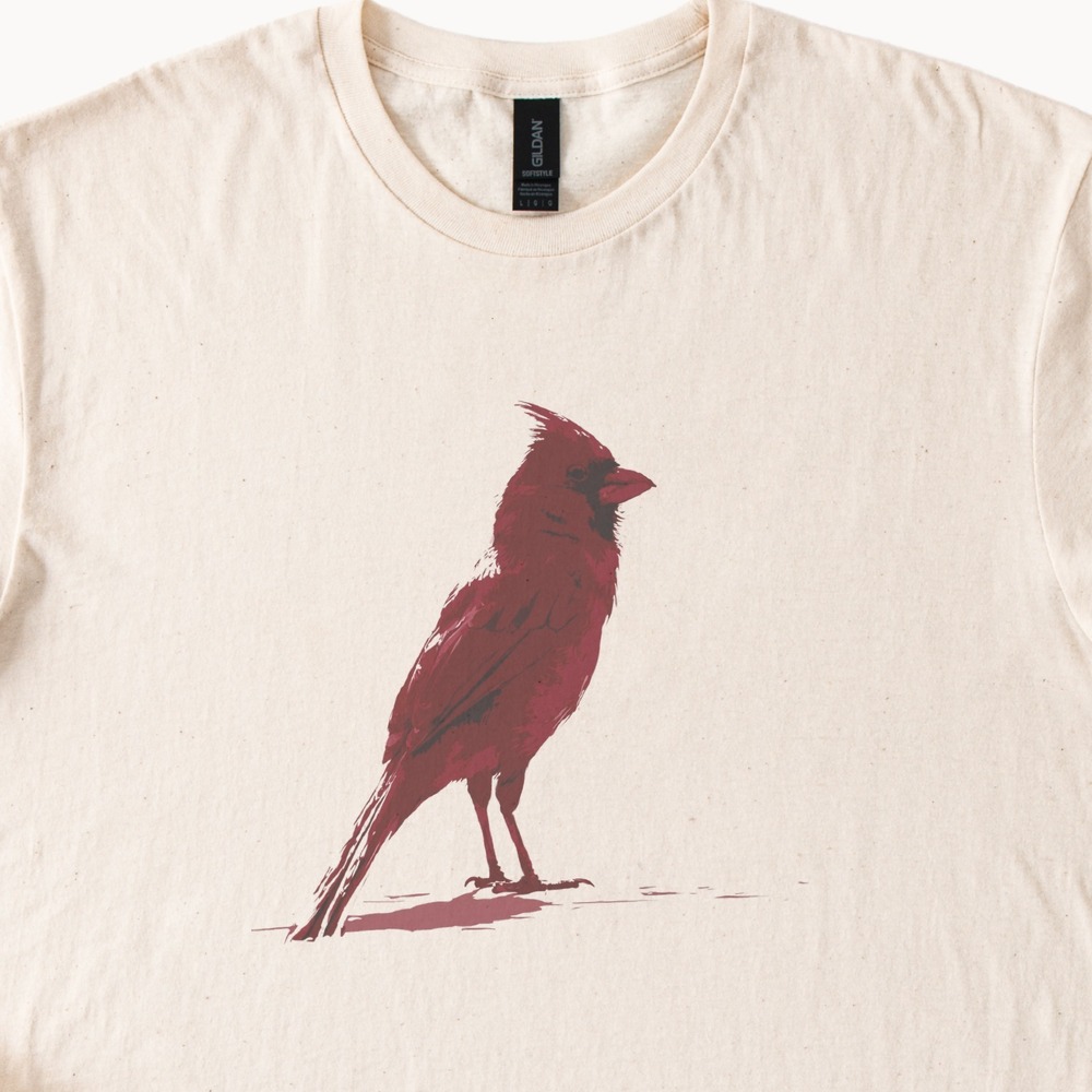 Crested Bird Graphic Tee Minimalist Vector Art Shirt